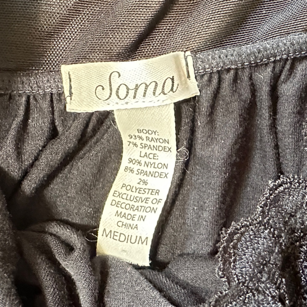 Soma Black Lace Halter Chemise Babydoll Nightie Strappy Back Medium - Picture 2 of 6